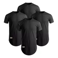 Kit 4 Camisetas Camisas Longline Preta Di Nuevo Masculina