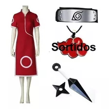 Cosplay Sakura Haruno Infantil Anime Naruto + Kit Naruto