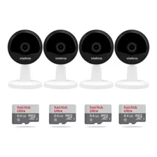 4 Câmeras Wi-fi Imx1 Intelbras Hd 720p + Micro Sd 64gb Ultra