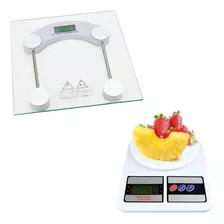 Kit Com 1 Balança Corporal 180kg + 1 Balança De Cozinha 10kg