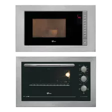 Kit Fischer Fit Line Micro-ondas + Forno Elétrico Inox 220v