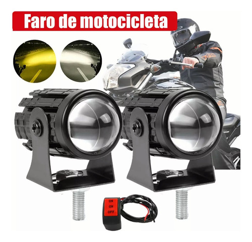 Par Faros Led Impermeables De Color Doble Para Auto, Moto  Foto 2