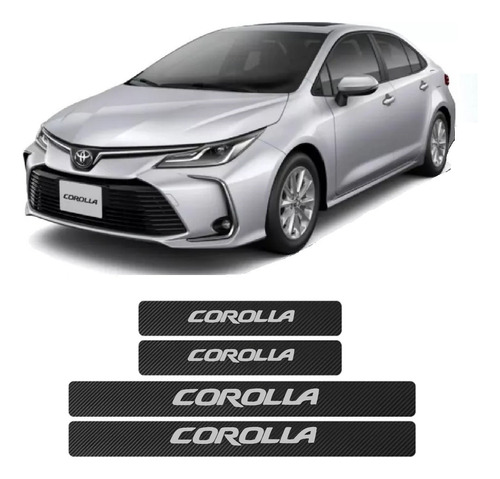 Sticker Cubre Estribos Fibra Carbon Para Toyota Corolla Foto 2