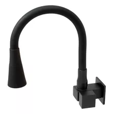 Torneira Parede Gourmet Square Luxo Cano De Silicone Black 