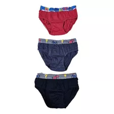 Kit Com 3 Cuecas, Tamanho M/g, Cueca Slip, Sortidas Infantil