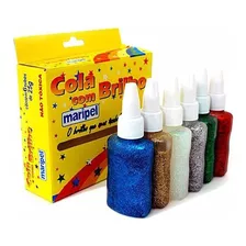 Cola Escolar Com Glitter Maripel Contém 06 Unidades 25g