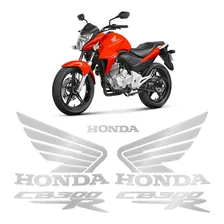 Kit Adesivos Moto Honda Cb 300r Emblemas Resinados Tanque Cor Cromado