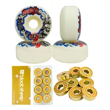 Roda Skate Next 53mm 101a Com Rolamento Black Sheep Gold