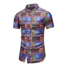 Camisa De Hombre En Forma De W, Hawaiana, Manga Corta, Playa