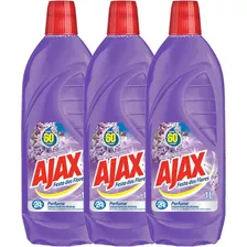 Kit Com 3 Limpador Diluível Ajax Festa Das Flores Lavanda 1l Cada