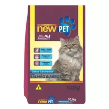 Ração New Pet Cat Salmão Gatos Castrados 10,1kg 