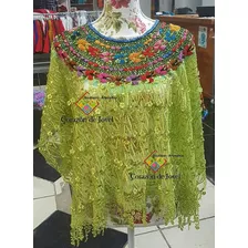 Blusa/elegante Huipil Artesanal Tipico Bordado A Mano Rococo -100 % Artesania De Chiapas Mexico.