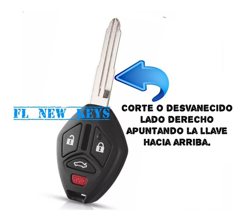 Llave Carcasa + Botones Mitsubishi Lancer Outlander Eclipse Foto 3