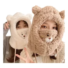 Gorro Con Capucha En Forma De Oso, Gorro Peludito Con Orejas