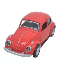 Fusca Metal Vermelho Volks Miniatura Fricção As Abre Portas