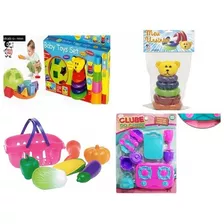 Brinquedos Baby Toy + Meu Ursinho + Cestinho Legumes + Fogão