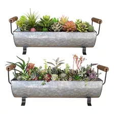 Jardinera De Succulentas De Metal Galvanizado, Bandeja ...