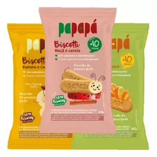 Biscoito Infantil Papapá Zero Açúcar Sortidos C/ 3un 60g