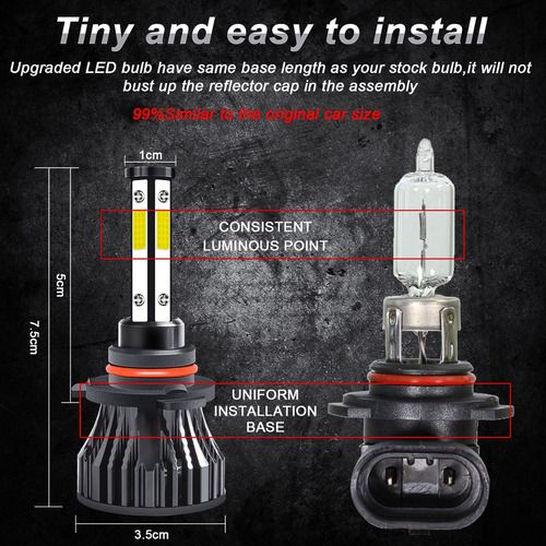 Kits De Faros 9012 6000k Led De Luz Alta Y Baja 360  40w Foto 6