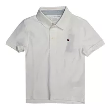 Polo Tommy Hilfiger Infantil Branca Stretch