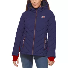 Casaca Acolchada Con Capucha Plegable Tommy Hilfiger (mujer)