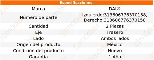 Kit 2 Bases Para Amortiguador Tra Mercedes-benz C300 08/14 Foto 2