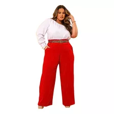 Moda Plus Size Conjunto No Crepe Poly Larissa Com Elastano 