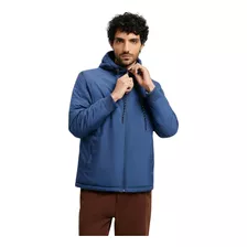 Jaqueta Hering Masculina Corta Vento Com Capuz E Bolso Azul