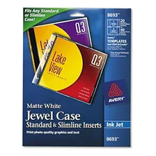Avery Cddvd Jewel Case Inserts Para Impresoras Ink Jet Paque