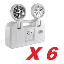 Pack 6 Lamparas De Emergencia Led 2 Focos Lexo - Ferremax