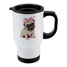 Mug Termico De Viaje Perrita Pug