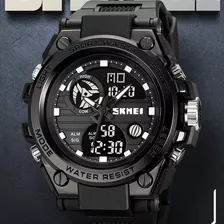 Reloj Tactico Militar Pantalla Dual Negro Marca Skmei