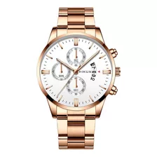 Elegante Reloj De Cuarzo Para Hombre Con Correa De Acero Y E