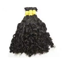 Cabelo Humano Virgem Cacheado Natural 40/45cm 100gr Caipira