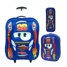  Kit De Mochila Escolar Rodinha Carros Reforçada 3d Alto Rel