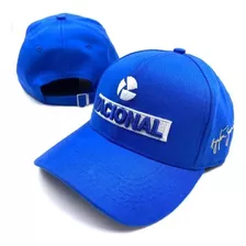 Boné Ayrton Senna Nacional Azul Fórmula 1 Retrô Assinatura