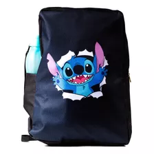 Mochila Escolar Infantil Volta Às Aula Stitch Rasgando Papel