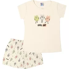 Pijama Feminino Meia Malha Para Bebê - Pulla Bulla 46502