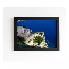 Quadro Art Vista De Cima Mar Azul Da Ilha De Capri
