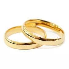Par De Alianças Ouro 18k Banhada Casamento Tungstênio 4mm