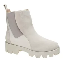 Bota Off White Couro Cano Curto Tabita 10333080 