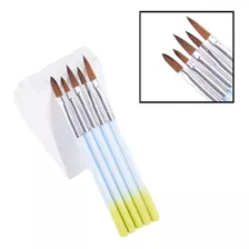 Set De Pinceles Acrilicos Para Uñas Esculpidas Gel Deco 5u