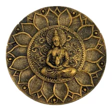 Incensário Redondo Com Mandala De Buda Hindu 10cm