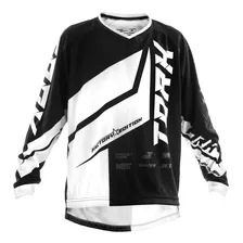 Camisa Moto Cross Trilha Raly Factory Edition Preta Branca