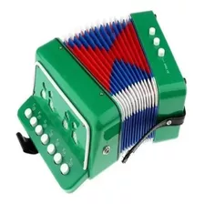 Sanfona Mini Acordeon Infantil 3 Baixos Gaita Estilo Verde