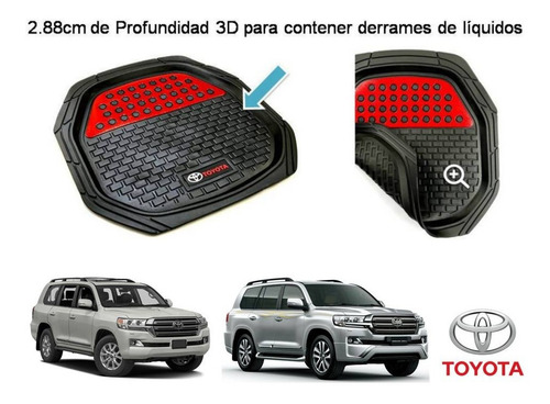 Tapetes 4pz Charola 3d Logo Toyota Land Cruiser 2016 A 2022 Foto 5