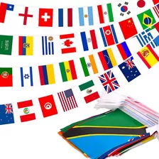 100 Banderas De Países Del Mundo 25 Metros Banderines 