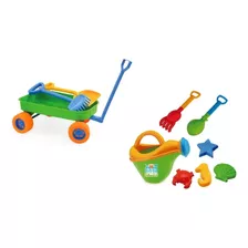 Kit Brinquedos De Praia Carrinho + Regador Com Acessórios