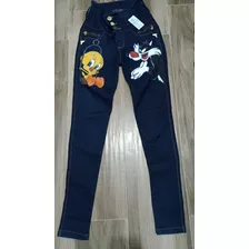 Calça Jeans Feminina Adulta Personalizada Piupiu E Frajola