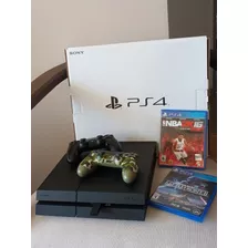 Playstation Sony Ps4 Con Caja Original, 2 Controles,2 Juegos